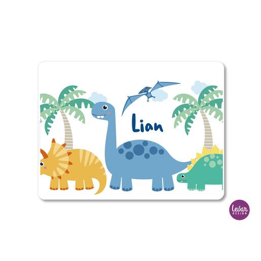 Tischset, Platzdeckchen, Dinos | Abwischbares Tischset mit Namen personalisiert | Artikelnummer: 6651-5064-6884 -1
