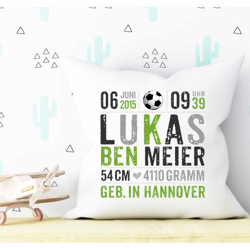 Kissen Fußball mit Füllung für Kinder | Baby Kissen mit Namen personalisiert | Artikelnummer: 560129 -1