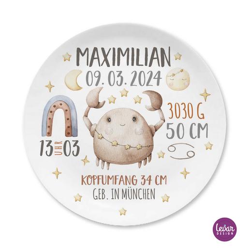 Sternzeichen Kindergeschirr Kinderteller | Kinderteller mit Namen aus Melamin BPA frei | Artikelnummer: 57499520 -1