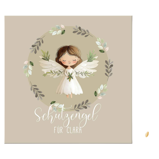 Schutzengelbild mit Namen für kinder | Personalisiertes Geschenk zur Geburt oder Taufe für Babys | Artikelnummer: druckclara