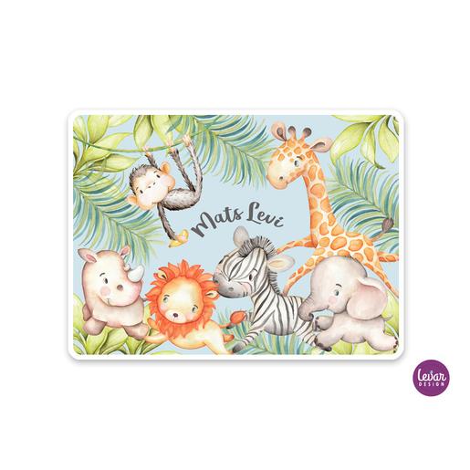 Tischset, Platzdeckchen, Dschungeltiere | Abwischbares Tischset mit Namen personalisiert | Artikelnummer: 3084-0630-5883 Kopie