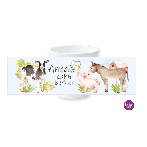 Bauernhof Zahnputzbecher für Kinder | Zahnbecher aus Melamin, BPA frei und hergestellt in Deutschland | Artikelnummer: 3678-3371-6517