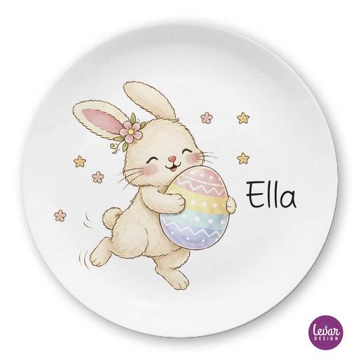 Hase personalisierter Osterteller  | Großer Teller aus Melamin, BPA frei und hergestellt in Deutschland | Artikelnummer: 2123242526 -6