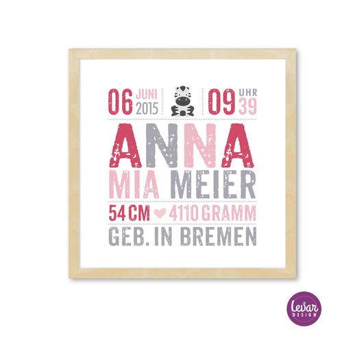 Geburtsanzeige, Poster - Krone  | Personalisierbares Poster zur Geburt & Taufe | Artikelnummer: gedruckkrone -6