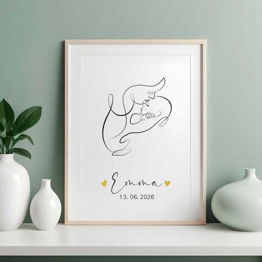 Line Art personalisiertes Geburtsposter | Zauberhafte Geschenkidee zur Geburt für Jungen & Mädchen | Artikelnummer: 76232280 -2