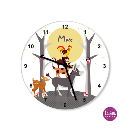 Wanduhr, Bremer Musikanten  | Personalisiertes Geschenk zur Geburt oder Taufe | Artikelnummer: 7843-6046-8172 -1