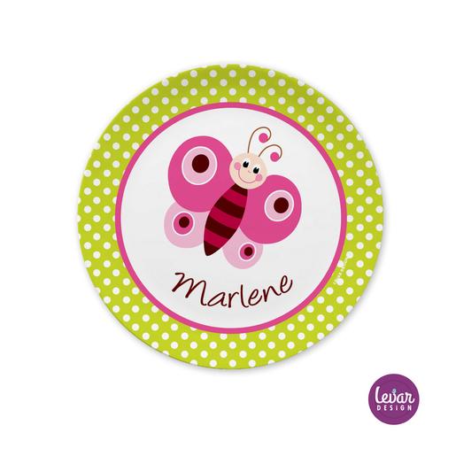 Melaminteller Schmetterling | Kinderteller mit Namen BPA frei | Artikelnummer: kitefschm