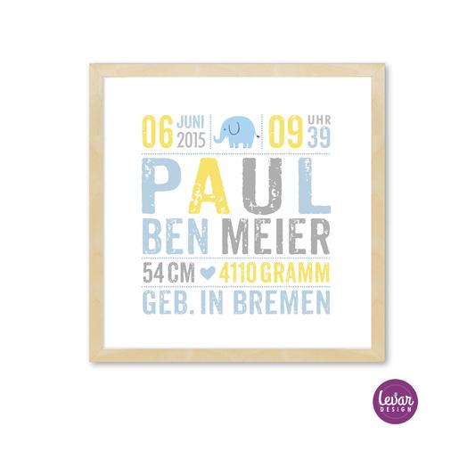 Geburtsanzeige, Poster - Krone  | Personalisierbares Poster zur Geburt & Taufe | Artikelnummer: gedruckkrone -12