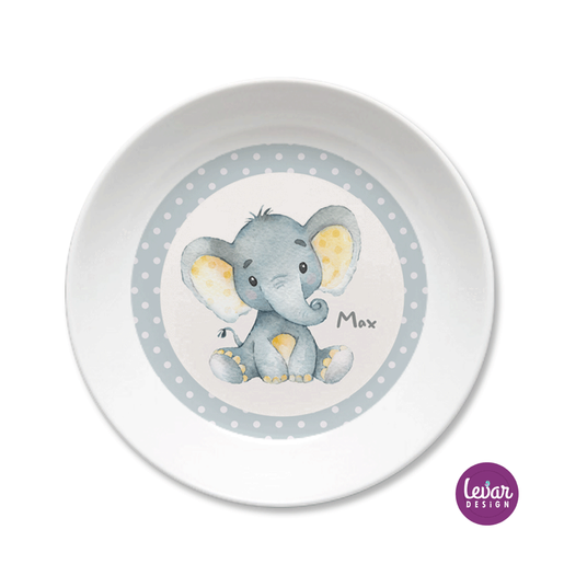 Personalisierter Kinderteller Elefant | Kinderteller mit Namen BPA frei | Artikelnummer: 4352-0752-5468