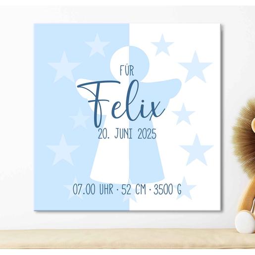 Schutzengelbild zur Geburt für Kinder | Personalisiertes Geschenk zur Geburt oder Taufe für Babys | Artikelnummer: 12316130-53