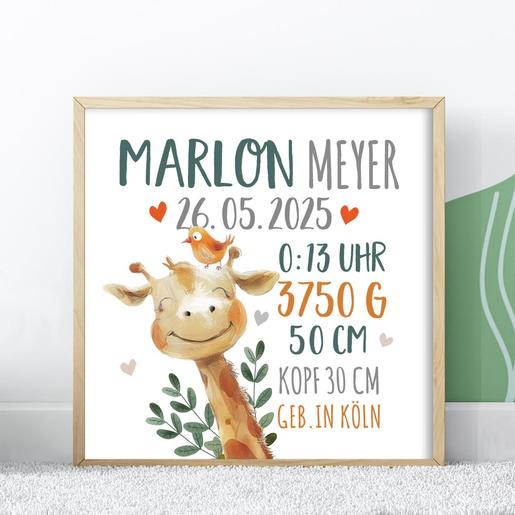 Personalisiertes Poster Zootiere | Zauberhaftes, personalisiertes Geschenk zur Geburt für Babys | Artikelnummer: 21609925 -3