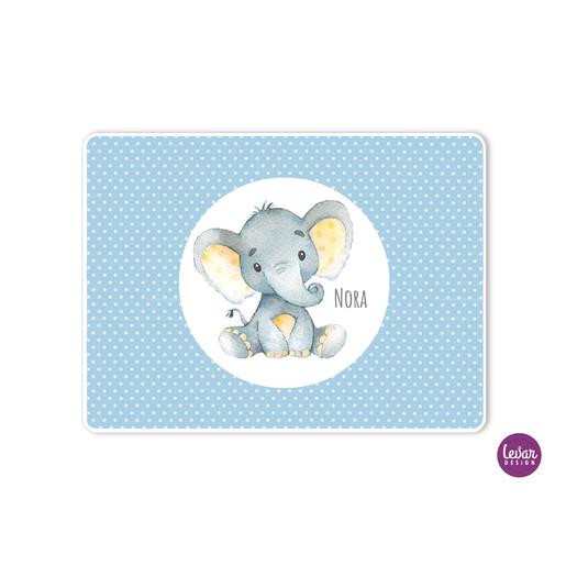 Tischset, Platzdeckchen, Elefant | Abwischbares Tischset mit Namen personalisiert | Artikelnummer: 0258-4838-1760 -2