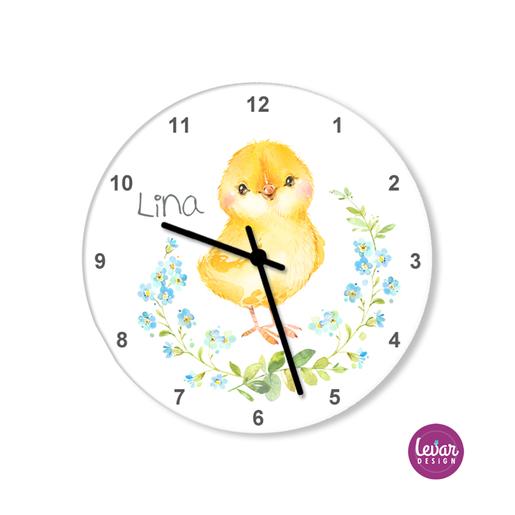 Kinderzimmer Uhr, Wanduhr, Küken  | Personalisiertes Geschenk für Kinder | Artikelnummer: 3633-4300-4248 Kopie