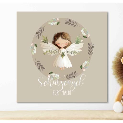 Schutzengelbild mit Namen für kinder | Personalisiertes Geschenk zur Geburt oder Taufe für Babys | Artikelnummer: druckclara