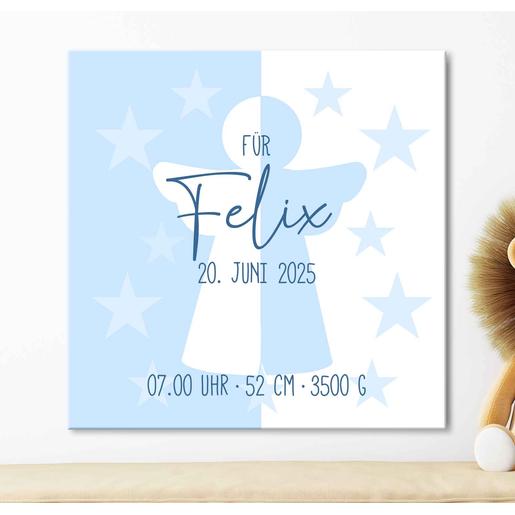 Schutzengelbild zur Geburt für Kinder | Personalisiertes Geschenk zur Geburt oder Taufe für Babys | Artikelnummer: 12316130-52