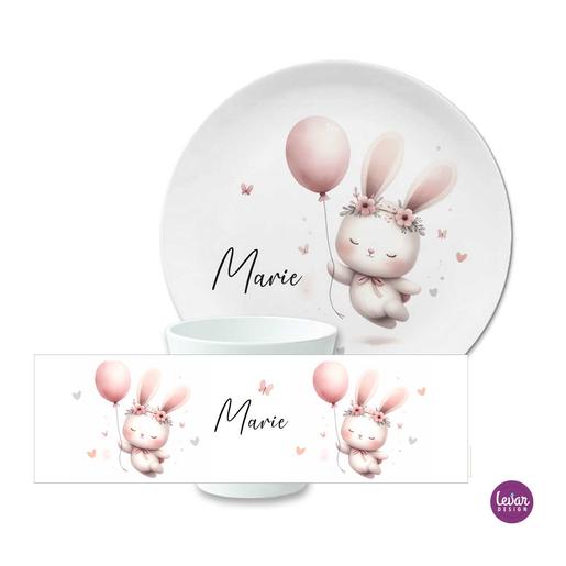 Kindergeschirr Set Hase | Trinkbecher und Dessertteller aus Melamin | Artikelnummer: 7151-1126-2833 -10