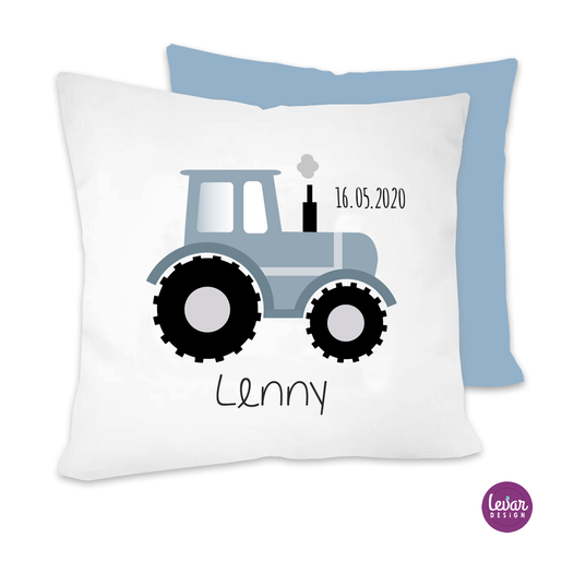 Traktor Namenskissen zur Geburt und Taufe  | Weiches Kissen mit Füllung | Artikelnummer: 3570-0751-2818 -3