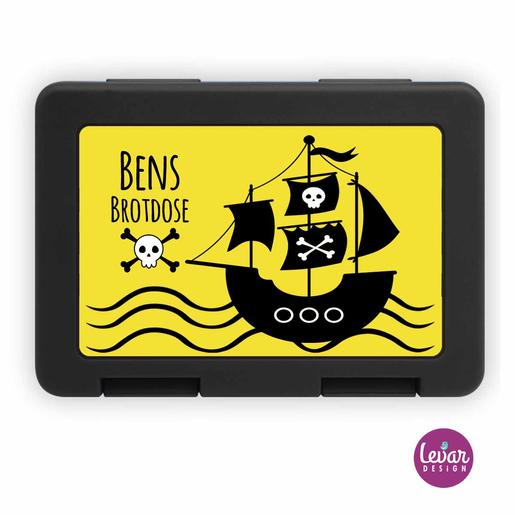 Personalisierte Brotdose Piratenschiff  | Tolle Brotdose mit Namen personalisiert  | Artikelnummer: 67230711  Kopie Kopie