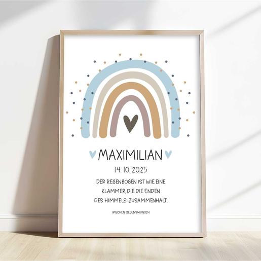 Personalisiertes Poster Patenbrief mit Segensspruch | Baby Poster personalisiert mit Namen | Artikelnummer: 7872-1204-8337-4