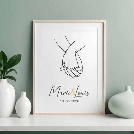 Line Art - personalisiertes Poster mit Hochzeitsdaten | Hochwertiger Fineart-Kunstdruck  | Artikelnummer: 64821815 -12