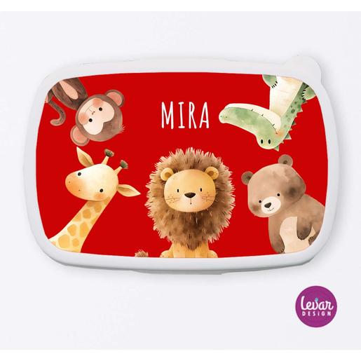 Brotdose personalisiert mit Zootieren und Namen | Tolle Lunchbox personalisiert | Artikelnummer: 112813959 -4