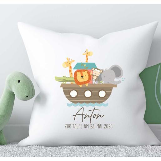 Baby Kissen | Arche Noah mit Füllung  | Weiches Kinderkissen personalisiert mit dem Namen  | Artikelnummer: 560131 -4