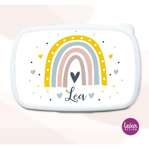 Tolle Brotdose für Mädchen und Jungen | Regenbogen | Personalisierte Geschenkidee für Kinder | Tolle Brotdose mit Namen personalisiert | Artikelnummer: 1708-8314-1221 -3