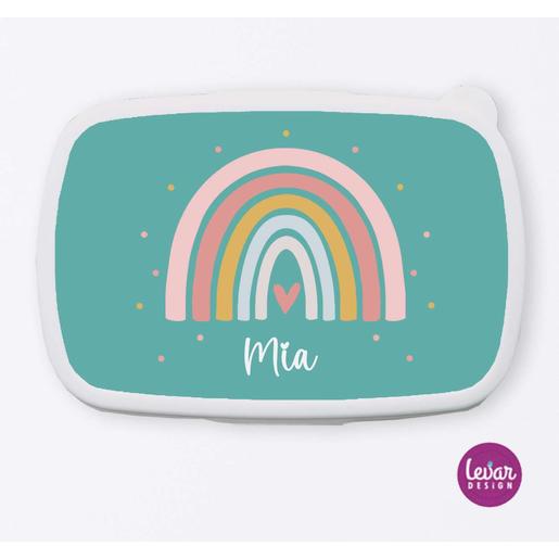 Tolle Brotdose für Mädchen und Jungen | Regenbogen | Personalisierte Geschenkidee für Kinder | Tolle Brotdose mit Namen personalisiert | Artikelnummer: 1708-8314-1221 -4 Kopie