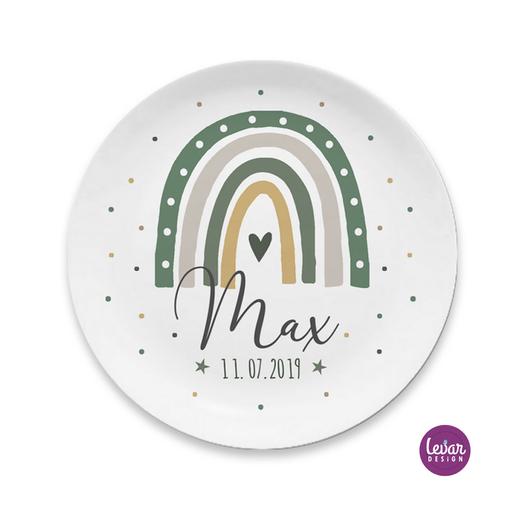 Melaminteller Regenbogen | Hochwertiger Kinderteller mit Namen BPA frei | Artikelnummer: 61930311 -2