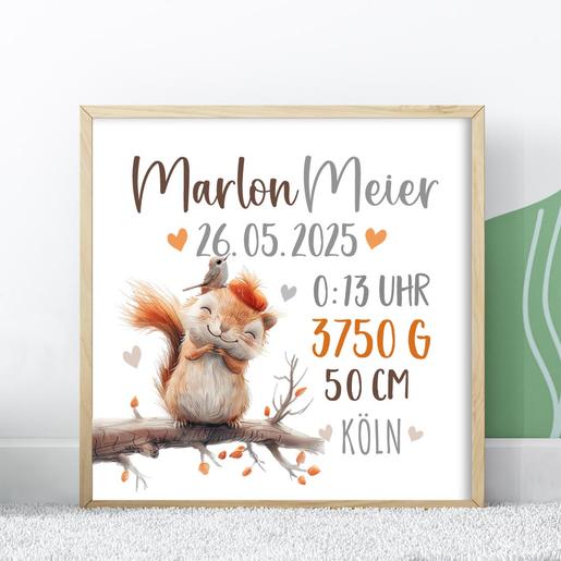 Personalisiertes Poster Zootiere | Zauberhaftes, personalisiertes Geschenk zur Geburt für Babys | Artikelnummer: 21609925 -2
