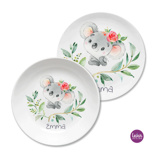 Kinderteller, Geschirrset Koala  | Personalisiertes Kindergeschirr aus Melamin BPA frei | Artikelnummer: 5441201 -2