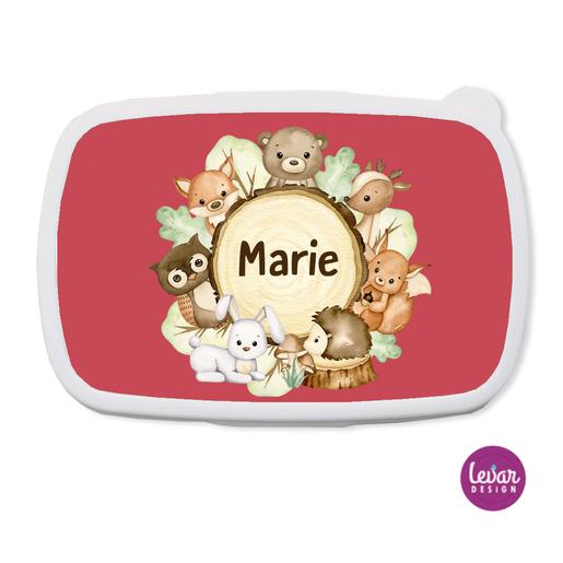 Brotdose, Lunchbox Waldtiere | Tolle Brotdose mit Namen personalisiert | Artikelnummer: 23456 -6