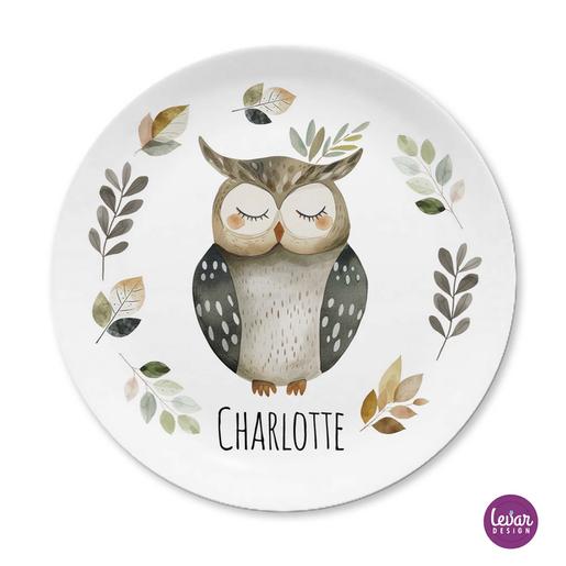 Kinderteller Geschirrset Waldtiere | Personalisiertes Kindergeschirr aus Melamin, 2 teilig, BPA frei | Artikelnummer: 7460-2724-8007 -4