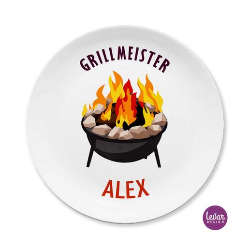 Grillteller aus Melamin  | Camping Teller mit Namen personalisiert, BPA frei und hergestellt in Deutschland | Artikelnummer: 6338-3147-7505 -2