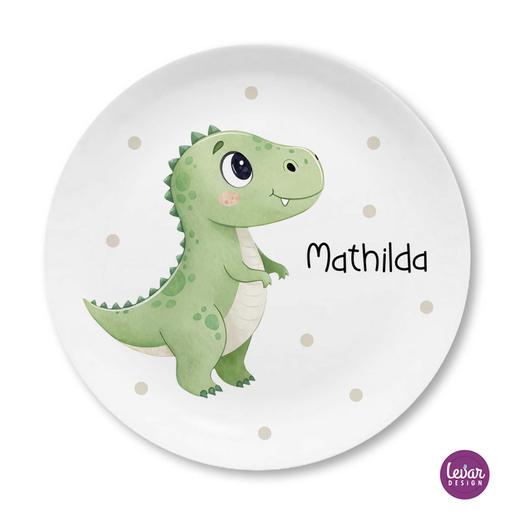 Dino - Kinderteller  | Hochwertiges Kindergeschirr aus Melamin, BPA frei | Artikelnummer: kiteau18 -1