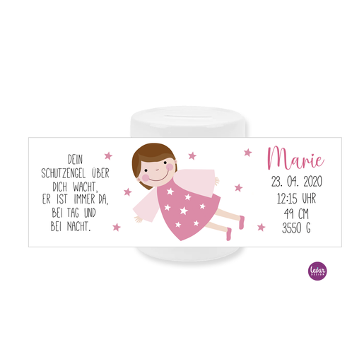 Spardose dein Schutzengel personalisiert- zur Taufe, Geburt mit Namen personalisiert | Keramikspardose für Kinder | Artikelnummer: 0643-3574-8458 Kopie