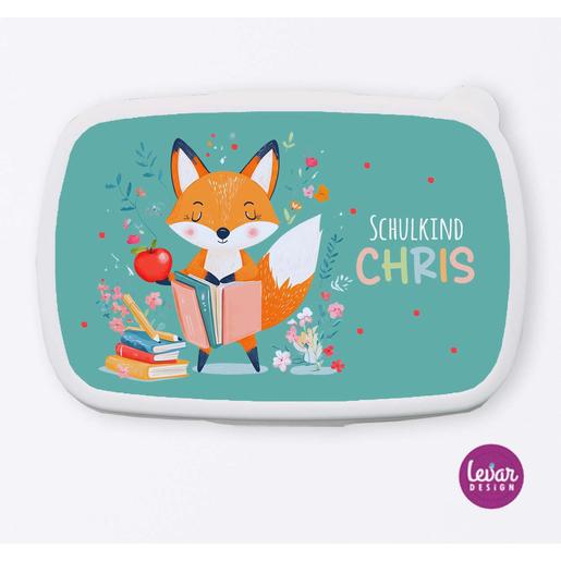 Brotdose, Lunchbox Schlau wie ein Fuchs | Tolle Brotdose mit Namen personalisiert | Artikelnummer: 8055-8540-8208 -4