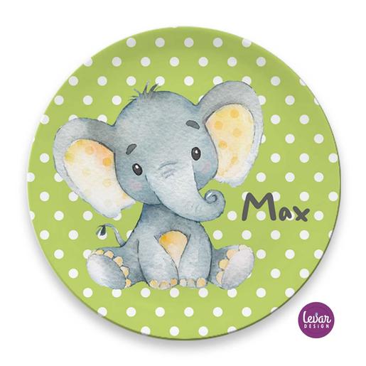 Kinderteller Melamin Elefant | Kindergeschirr BPA frei und hergestellt in Deutschland | Artikelnummer: 2580-0067-6210