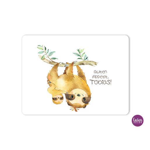 Tischset, Platzdeckchen, Faultier | Zauberhaftes Tischset mit Namen personalisiert | Artikelnummer: 8183-8076-2547 -1