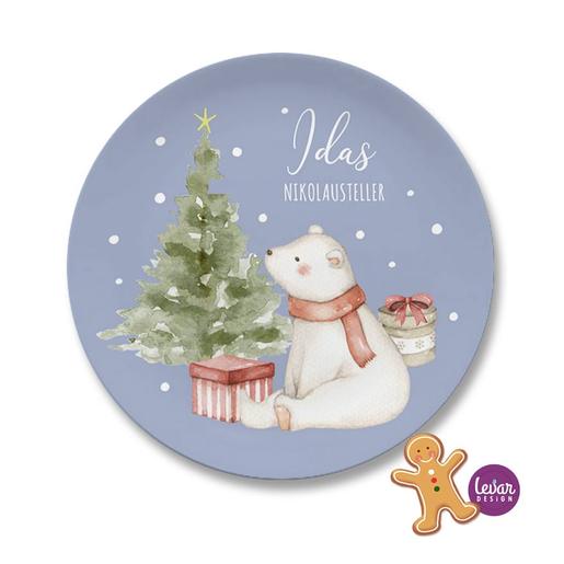 Adventsteller, Weihnachtsteller, Nikolausteller personalisierbar | Teller mit Namen personalisiert, Melamin BPA frei und hergestellt in Deutschland | Artikelnummer: 92156901 -5