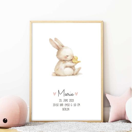 Poster Hase | personalisiert | Personalisiertes Geburtsposter mit Namen | Artikelnummer: 64551615 -6