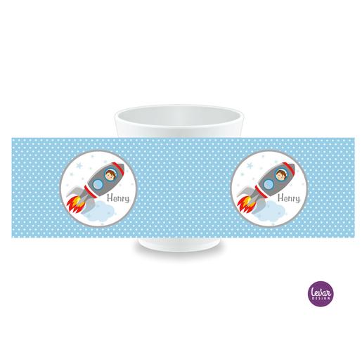 Trinkbecher Rakete  | Becher aus Melamin für Kinder, BPA frei | Artikelnummer: kitassrak1 -3
