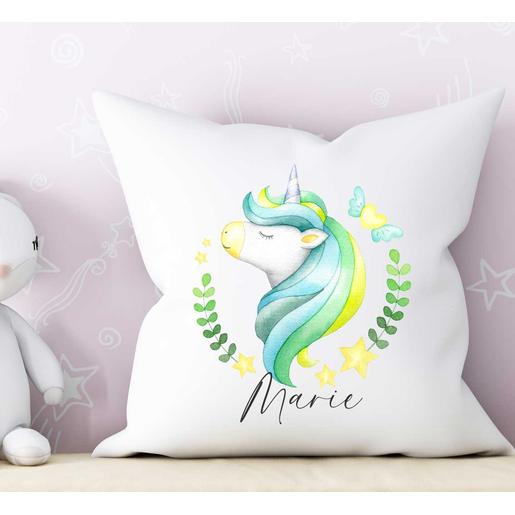 Einhorn - Weiches Babykissen mit Füllung  | Kissen für Kinder mit Namen | Artikelnummer: 0818-7185-2227 -3