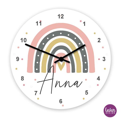Regenbogen Wanduhr  | Personalisierte Wanduhr für Kinder | Artikelnummer: 127183236 -1