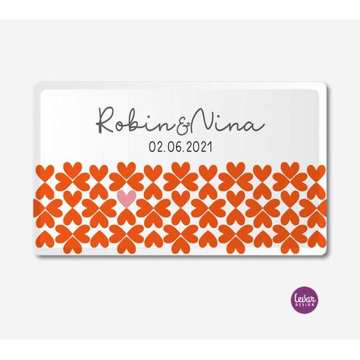 Personalisiertes Frühstücksbrettchen -  Hochzeitsgeschenk | Zauberhafter Melaminbrettchen mit Namen, BPA frei | Artikelnummer: 113564551 203