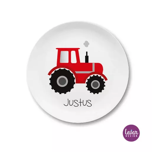 Kindergeschirr Set mit Namen personalisiert, Traktor - 4 teilig  | Melamingeschirr BPA frei, hergestellt in Deutschland  | Artikelnummer: 5252-3874-7084 -2
