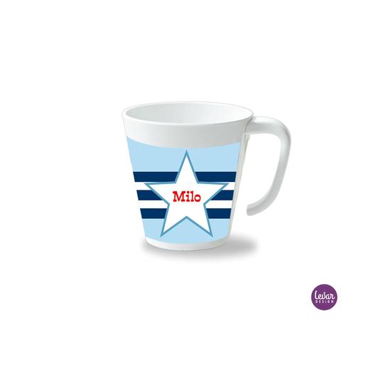 Kinderbecher mit Henkel, Star  | Henkelbecher groß, 325 ml,  Ø 9,7 cm, Höhe 10 cm | Artikelnummer: henkbechstar -2