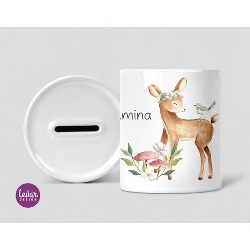 Spardose Reh | Schöne Spardose mit Wunschnamen | Artikelnummer: 8207-1580-5026