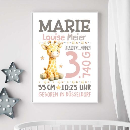Geburtsanzeige | Kinderzimmerposter | Namensposter  | Personalisiertes Geburtsposter, Namensbild, Babyzimmerdeko | Artikelnummer: 21057029 -6