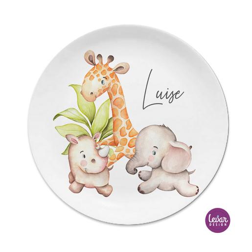 Kindergeschirr Set Dschungel Tiere | Trinkbecher und Dessertteller aus Melamin. BPA frei und hergestellt in Deutschland. | Artikelnummer: 7534-3343-5771 -2